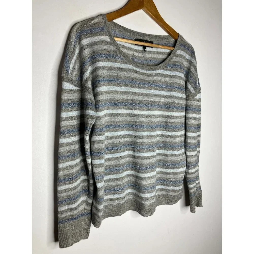 Rag & Bone Women's Small Gray Striped Linen Top